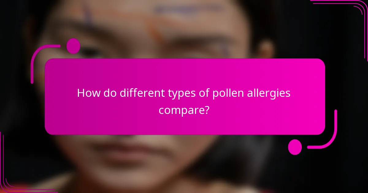 How do different types of pollen allergies compare?