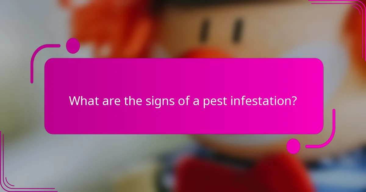 What are the signs of a pest infestation?